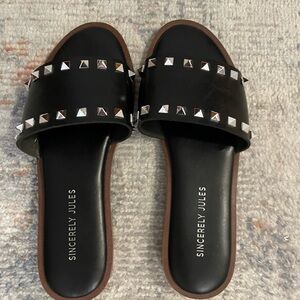 Sincerely Jules Black Studded Sandals